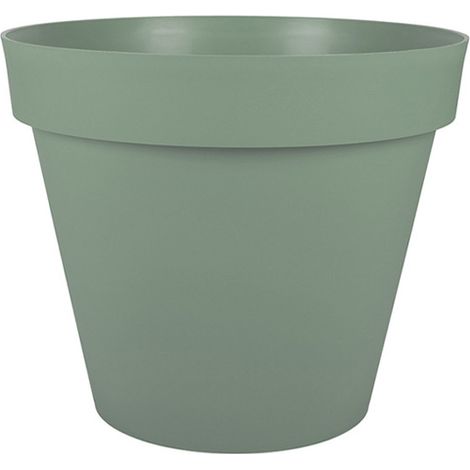 Pot de fleur Toscane Ø 13 x 11,7 cm rond - 1,1 Litres - Vert Laurier - EDA (1/2)