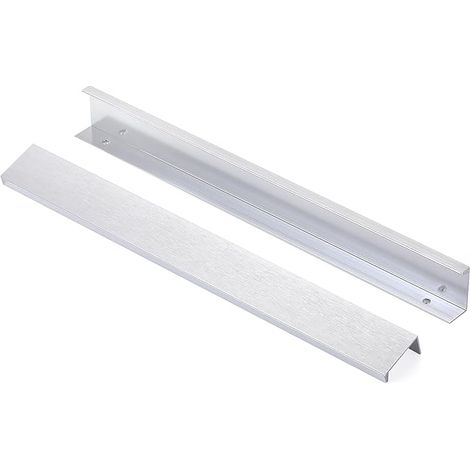 10 Pièces Poignées de Meuble Invisible Poignées de Tiroir Cuisine en Alliage d'Aluminium avec Vis Distance du Trous 256MM,Golden brossé (1/5)