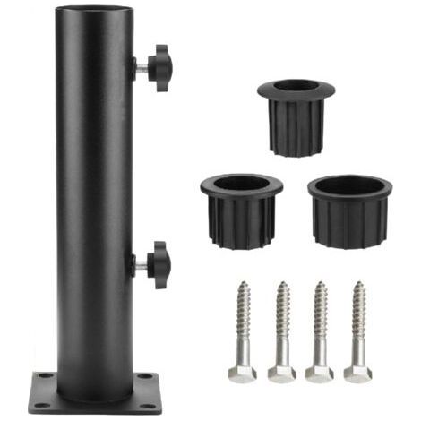 Heavy steel parasol support for balustrades and benches – Simple fixing – Compatible with posts from 2.8 to 4.8 cm – Anti-rust treatment (1/4)