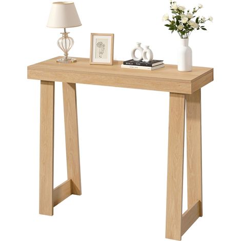 Console d’Entrée 91,5 cm de Longueur, Table Console Moderne, Table d'Appoint Rectangulaire en Bois, Bout de Canapé Étroit et Long, Meuble de Rangement pour Couloir, Chambre, Salon, Vestibule (1/5)