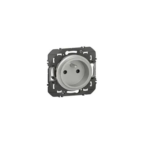 Legrand – Prise de courant encastrée 2P+T aluminium – IP20 – Compatible boîtes 30mm – Éclips de protection enfant – Fixation avec vis (1/3)