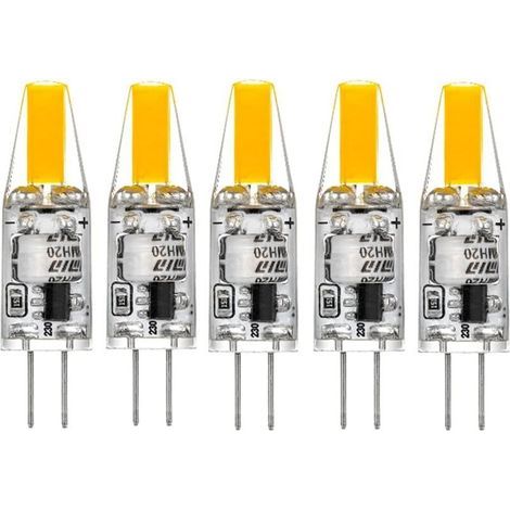 G4 LED 220V 3W 2700K warm white 160LM, silicone bulbs replace traditional 30W halogen bulbs, pack of 5 (1/5)