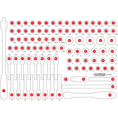 KS TOOLS  bandeja de  espuma vacía  para 811.0095  - 811.0095-97