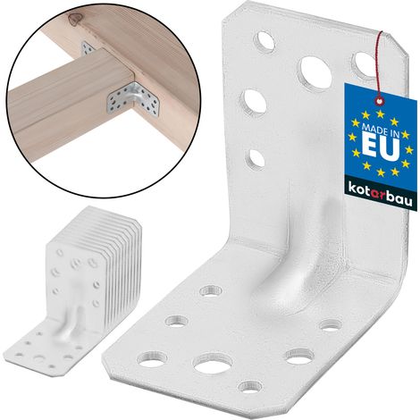 KOTARBAU® 12 Stück Verstärkte Winkel 60x60x45 mm aus feuerverzinktem Stahl Metallecken für Holzmontage Tischlerei Geprägte Winkel