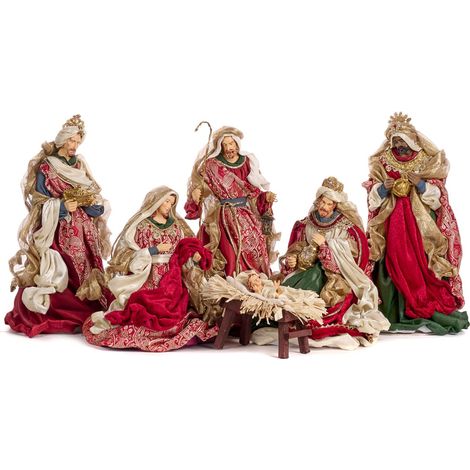 Natività completa in resina decorazioni natalizie set da 6, da 38 cm