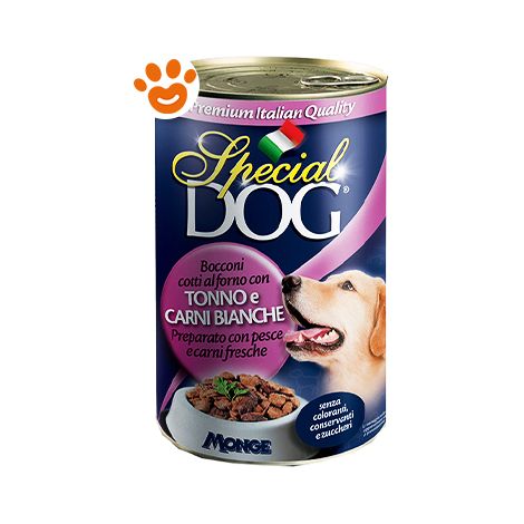 Monge Special Dog Adult Bocconi Tonno e Carni Bianche - Monge Special Dog Adult Bocconi Tonno e Carni Bianche - Lattina Da 1275 Gr (1/2)