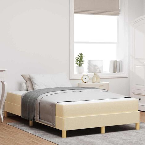 vidaXL Letto a molle Crema e Marrone 120 x 200 cm (1/5)