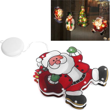 Guirlande lumineuse LED à ventouses pour fenêtre, style Noël, décoration de magasin pour les fêtes (1/5)