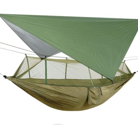 Hängematte mit Moskitonetz, ultraleichte, wasserdichte und tragbare Nylon-Hängemattenplane, Picknickzelt, Hängematte mit Baumgurten für Outdoor-Aktivitäten/Wandern/Reisen