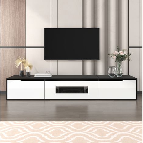 MEUBLIV TV-Möbel 180 cm Schwarz-Weiß – mit LED-Beleuchtung und Stauraum (1/5)
