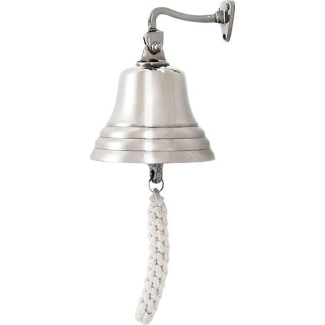 1 Cloche à Main, Son Puissant, Chaîne Verte, Décoration Nautique pour Bar et Fêtes (1/5)