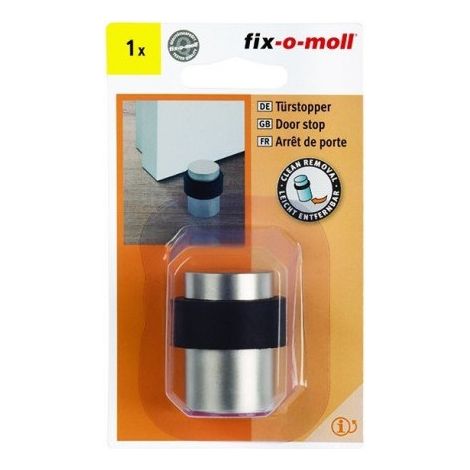 Fix-o-moll Bloque Puerta Superior Adhesivo 3035 mm, Bloque Puerta Superior Adhesivo Níquel Satinado, Altura 44 mm - Fix-o-moll