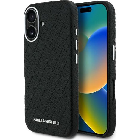 Karl Lagerfeld FW Stamped Karl MagSafe Hülle für iPhone 16 Schwarz (1/5)