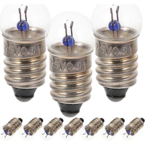 2025 Lot de 10 ampoules E10 pour lampe torche, petites ampoules électriques 2,5 V 0,3 A, pour expériences de physique étudiantes. (1/4)