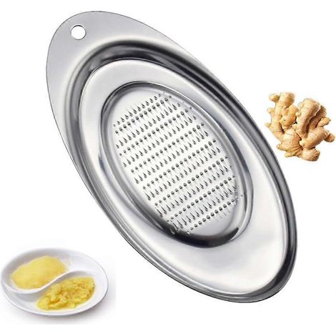 Presse-ail en acier inoxydable, râpe à fruits ovale en verre, râpe à pommes, râpe pour aliments pour bébés, râpe à fruits crus, râpe à gingembre (1/5)