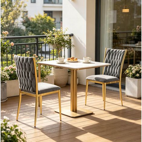 Pack 2 sillas de comedor de terciopelo OKMYHOME (1/5)