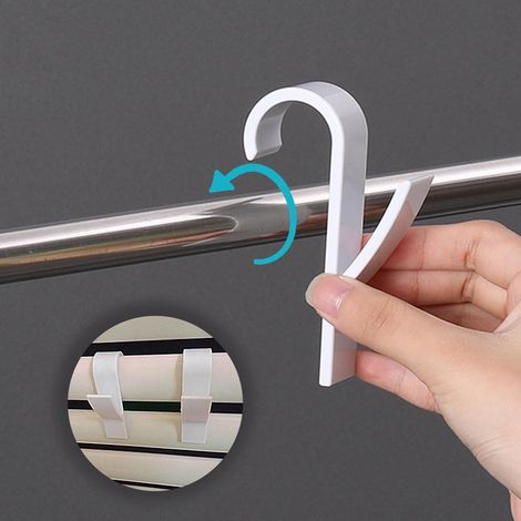 Lot de 8 crochets de salle de bain, porte-serviettes, barres chauffantes, crochets de radiateur, plastique flexible, pour serviettes, cuisine et salle d'eau (1/5)