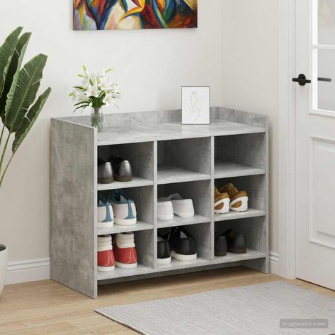 vidaXL Cabinet à chaussures avec stockage Gris béton 85 x 39,5 x 70 cm (1/5)