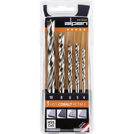 Alpen Punte per Trapano HSS-ECo5 PCTM 5 Pezzi Profi Legno (1/3)