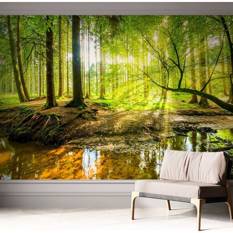 Fotomurale adesivo stickers - murali decorativo - soggiorno moderno - effetto realistico - Paesaggio verde 312x219 cm (1/5)
