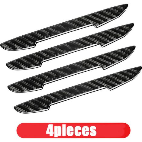 (4 pièces) Autocollants en fibre de carbone pour voiture, protection anti-rayures pour poignées de porte, film de protection pour poignées automobiles, accessoire de style extérieur (1/5)
