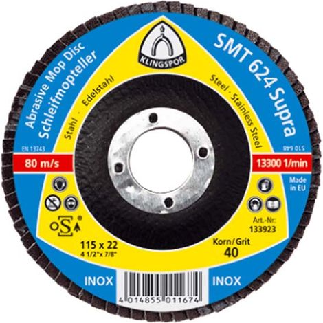 Disco flap Klingspor smt624 180 mm grana 40 zirconio