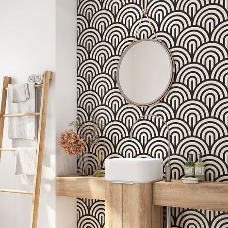 Crédence adhésive salle de bain - Motif Vintage - 60x60 cm - Adhésif MAT (1/4)