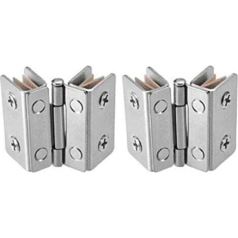 [NON UTILIZZATO] Cerniera per porta in vetro, 1 paio, per vetrine, cantinette per vini, clip per cerniere, accessori di ricambio adatti per vetro di spessore 4-8 mm