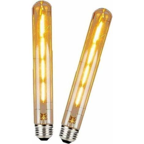 Jalleria - Lot de 2 ampoules LED T30 E27 à filament long, style Edison, style rétro vintage, décoratives, 4 W (remplace les ampoules halogènes à vis de 40 W), blanc chaud (1/4)