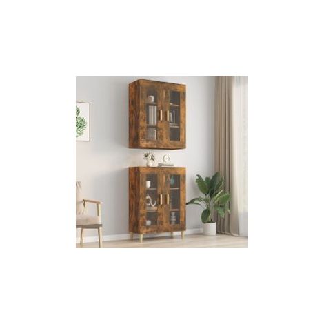 Armoire murale suspendue Chêne fumé 69,5x34x90 (1/5)