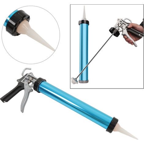 Pistolet à colle robuste en aluminium avec poignée renforcée et structure en tôle épaisse, idéal pour la décoration intérieure et l'application de colle sans effort. (1/5)