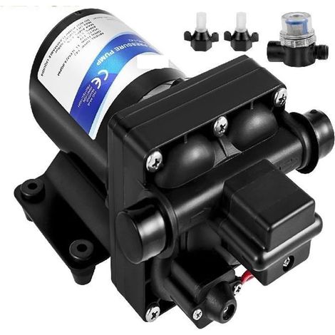 Pompe à Eau Douce 3 4 GPM 12V Pompe de pulvérisateur Auto-amorçante Pompe à Eau RV avec Interrupteur de Pression Pompe à Membrane de Bateau Marin de Camping-Car (Color : Zwart, Size : 3 GPM) (1/5)