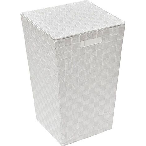 Cestino da bucato svasato in poliestere - bianco - Tendance