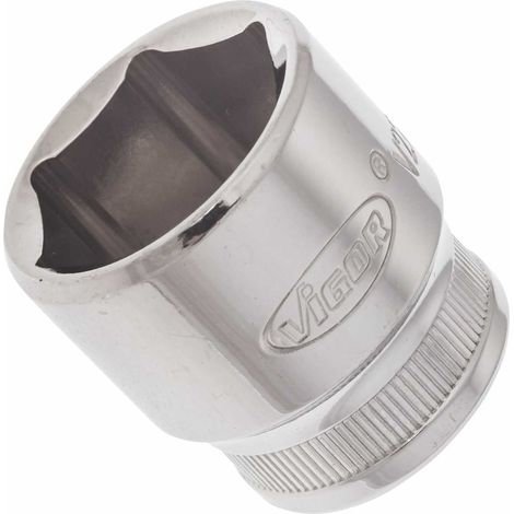 VIGOR Innenvierkant Antrieb 10 = 3/8 Zoll Steckschlüssel-Einsatz Außensechskant-Profil V2262N ∙ Vierkant hohl 10 mm (3/8 Zoll) ∙ Außen-Sechskant Profil ∙ 22 ∙ Gesamtlänge: 30 mm (1/3)