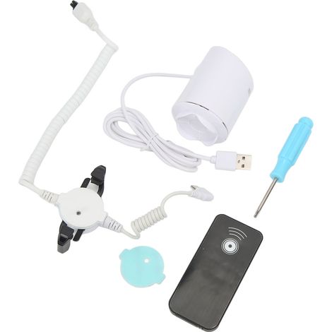 Support antivol pour téléphone portable avec alarme de sécurité 95-120 dB, charge rapide et fixation par griffe étendue pour téléphones et MP4 (1/5)