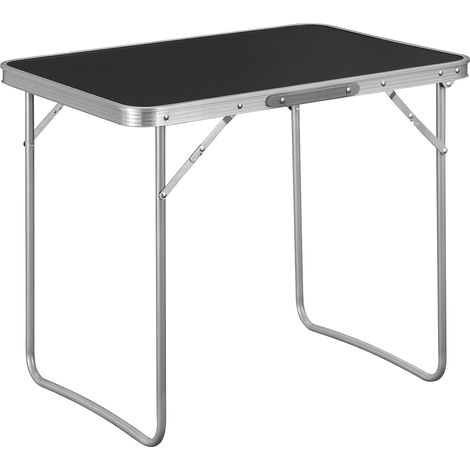 Table de Camping Pliante en Aluminium et MDF Table de Pique-70x60x50 cm, Noir (1/5)