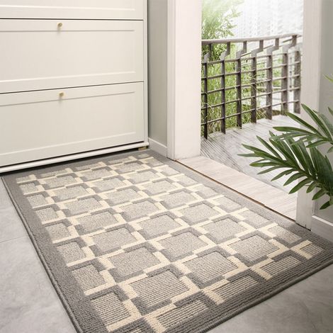 Tapis D'Entrée Intérieur - 50x80x0,8 cm - Polyester - Antidérapant - Pour Intérieur - 1 Pièce