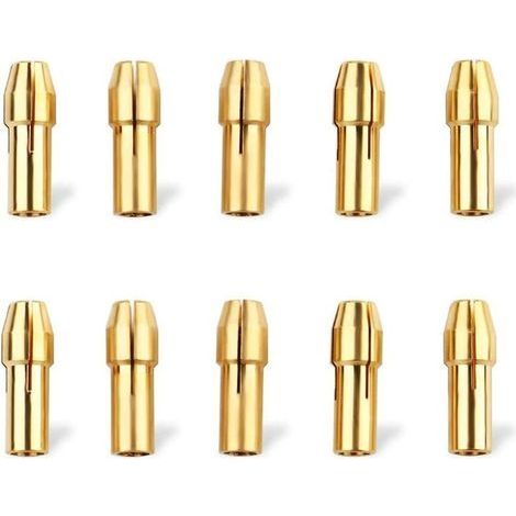 10Pcs 4.8MM Drill Chuck,Mandrin de Serrage en Laiton Tige Mandrins de Précision en Laiton Mini Collet Mandrin Mandrin Serrage à Pince 0.5mm/0.8mm/1.0mm/1.2mm/1.5mm/1.8mm/2.0mm/2.4mm/3.0mm/3.2mm (1/5)