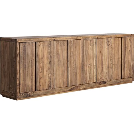 Buffet contemporain en bois d'orme finition marbrée marron - Marron bois d'orme marbré (1/5)