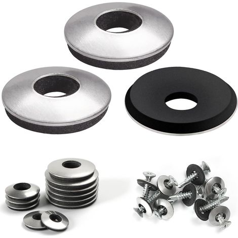 Rondelles d'étanchéité EPDM en Acier Inoxydable M4.8 x 14 mm, 50 Pièces Rondelles Metal avec Joint Caoutchouc, Rondelle Neoprene, Rondelle pour Tole Ondulée pour Toiture (1/5)