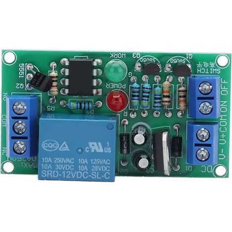 Relaismodul mit 2 Tasten, Ein/Aus-Schalter, Hochpegel-Triggerschaltung, Stromversorgungsplatine, 12 V DC, K71RS