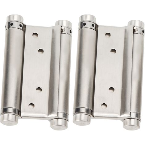 Lot de 2 paumelles à ressort 4 pouces acier inox pour portes oscillantes avec roulements accessoire ferrage (1/5)