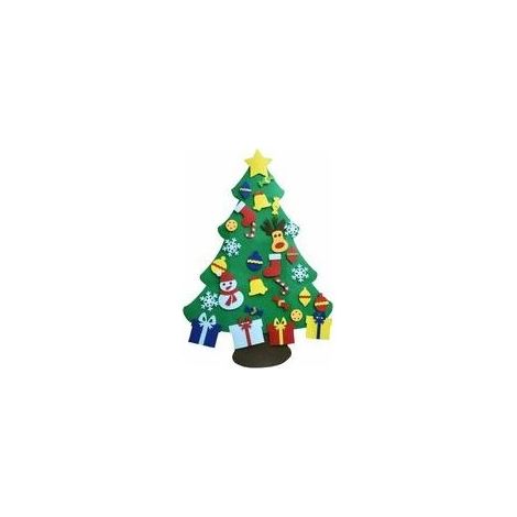 Sapin de Noël, sapin de Noël, décoration de fenêtre en feutre à faire soi-même avec ornements amovibles, décoration de Noël 95-70cm, décoration de Noël. (1/5)