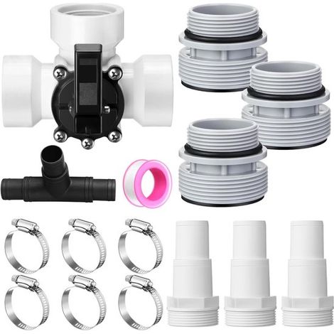 Bypass piscine - 1,5 pouce - kit piscine 32 mm/38 mm - kit bypass piscine - adaptateur piscine accessoires piscine - pompe à filtre - 15 pièces (1/5)