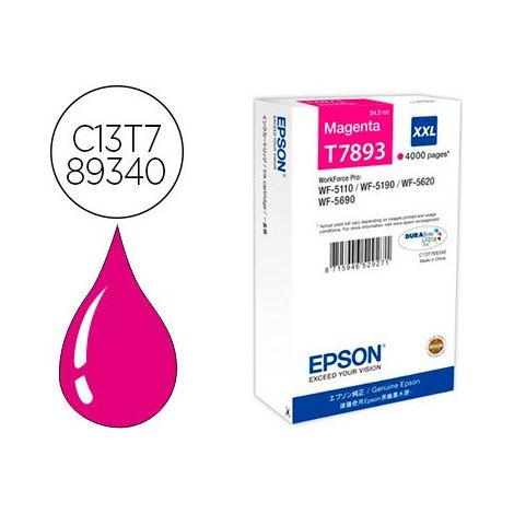 Ink-jet epson t7893xxl wf-5110 / 5190 / 5620 / 5690 magenta alta capacidad