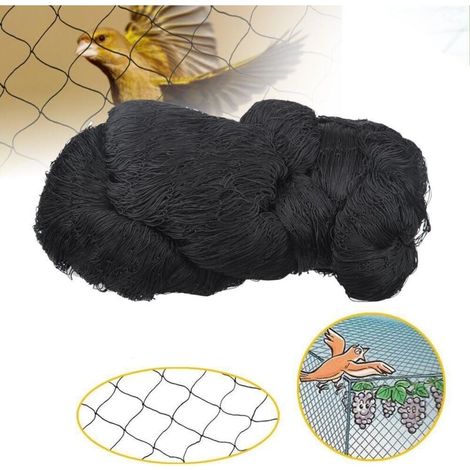 Filet de protection contre les oiseaux - Noir - Filet anti-oiseaux - Filet de protection contre les insectes pour arbustes à baies, arbres fruitiers, plantes, arbres, dines, (6 x 3 m) H296