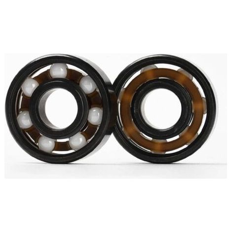 Roulement à billes hybride en céramique blanche 608, bague en acier noir, roulement pour patins à roulettes, roulement pour skateboard