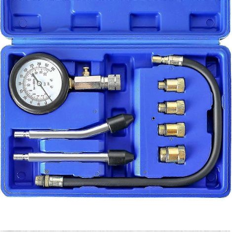 Testeur de compression de cylindre pour moteur à essence/gaz, manomètre de pression de carburant 0-300 PSI pour moteurs à essence/gaz, outil automobile pour voitures et motos (1/4)