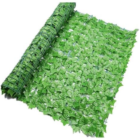 DEESSE SHOP-Lierre Artificiel Clôture Haies Artificielles Clôture et Feuilles Artificielles Rouleau Décoration Extérieure Jardin (1/5)