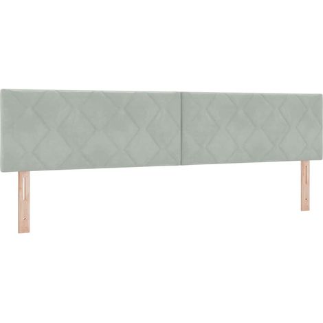Tête de lit，Panneau décoratif LED Géométrique Gris clair 200 cm Velours CFW1248891 (1/5)